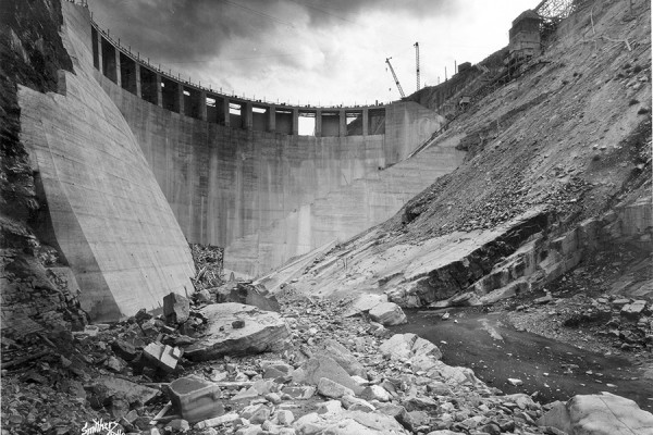 Historic photo of the Kerr Dam. Courtesy Confederated Salish and Kootenai Tribes
