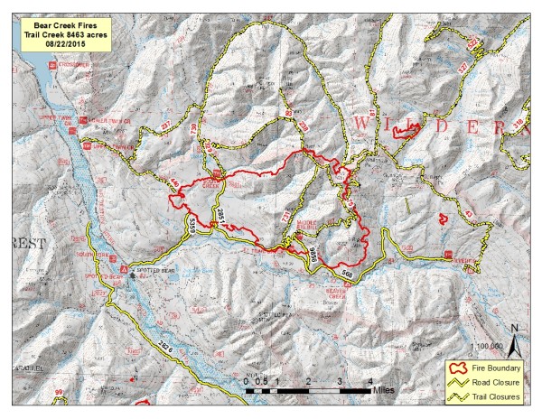 Trail Creek Fire as of Aug. 22