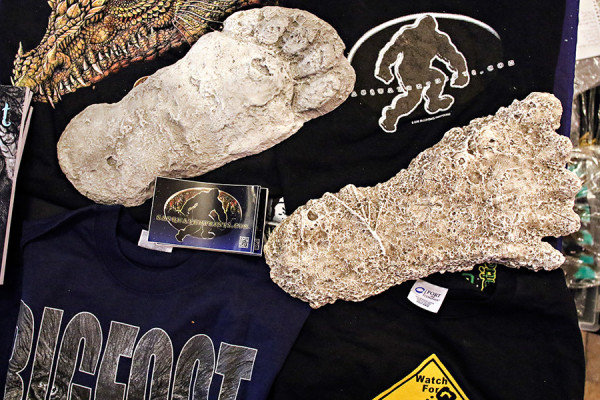 Molds of bigfoot prints for sale at the Big Sky Bigfoot Conference in Hot Springs on Oct. 24, 2015. Greg Lindstrom | Flathead Beacon