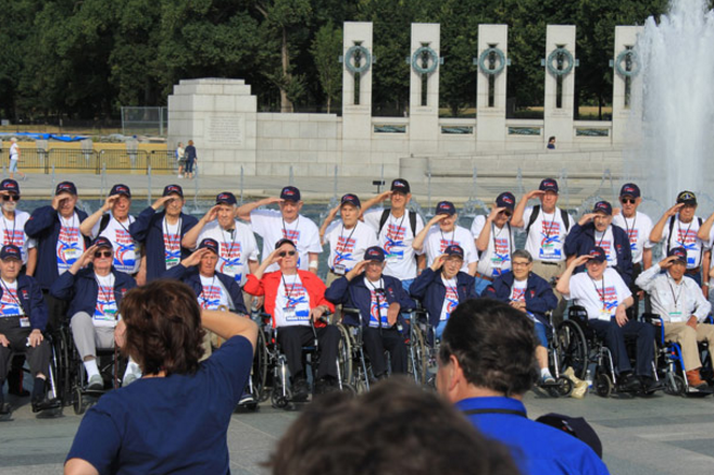 Montana World War II veterans visit memorials in Washington D.C. as part of the Honor Flight Network. - Photo courtesy of Mike Thompson