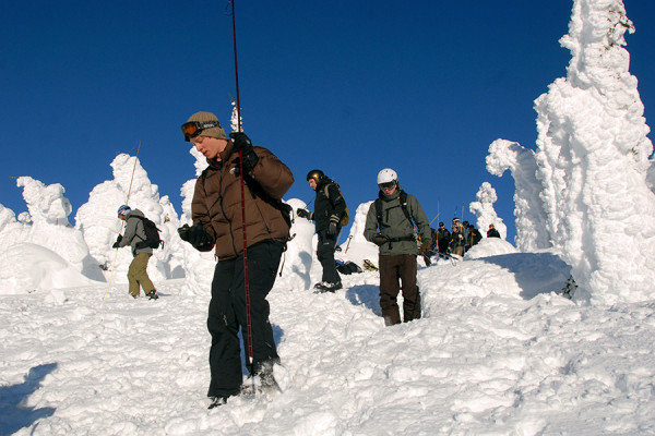 An avalanche awareness drill at Whitefish Mountain Resort. Beacon File Photo