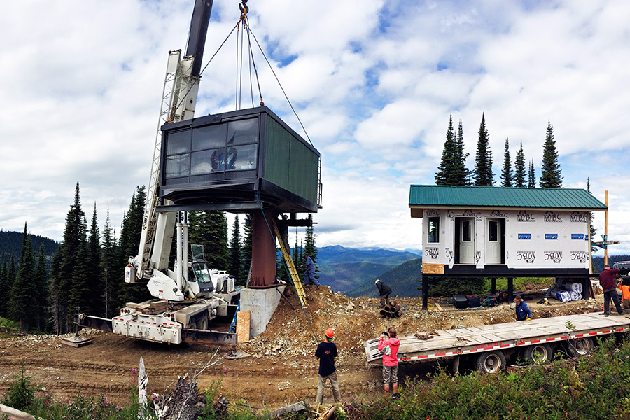 Crews install the new lift on Flower Point at Whitefish Mountain Resort on August 20, 2014. Dillon Tabish | Flathead Beacon
