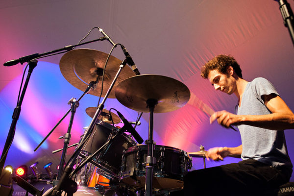 Wes Ritenour plays drums at the Crown of the Continent Guitar Festival. Beacon File Photo