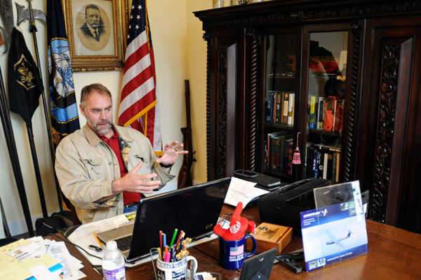 Ryan Zinke speaks in his Whitefish office in 2012. Beacon File Photo