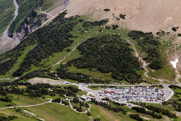 Logan Pass, seen from Reynolds Mountain on July 22, 2016. Greg Lindstrom | Flathead Beacon