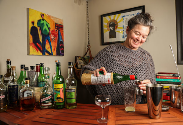 Meagan Schmoll making a cocktail