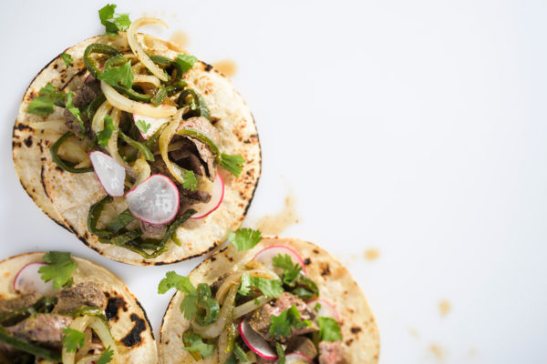 Skirt Steak and Green Chili Tacos