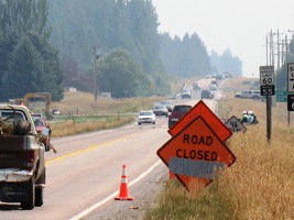 Seeley Fire Shuts Down Highway 83